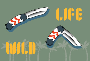 Composition of swiss knife in to the wild
