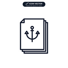 anchor text design icon symbol template for graphic and web design collection logo vector illustration