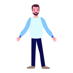 
happy standing man on the white background