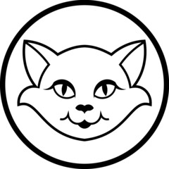 Cute cartoon cat face mascot vector icon