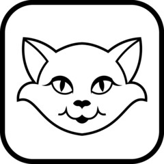 Cute cartoon cat face mascot vector icon