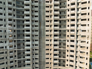 Fototapeta premium Aerial view of multistory apartment construction site in China