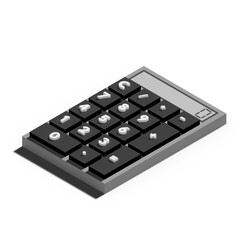 Calculator Minimalistic Design. Perfect for additional, resources, shop, office, school, etc