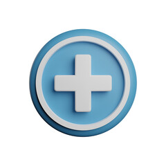 plus minus icon or medical sign 3d render