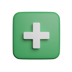 Obraz premium plus icon green 3d render