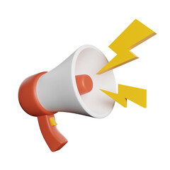 megaphone speaker on white 3d render
