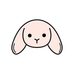 Cute doodle bunny vector simple illustration