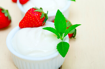 organic Greek yogurt and strawberry