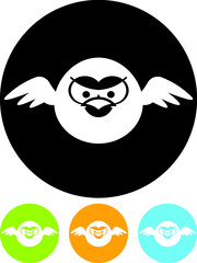 Cartoon bird mascot vector icon 