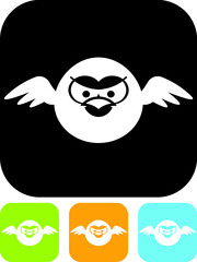 Cartoon bird mascot vector icon 