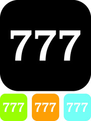 Lucky number. Slot machine jackpot 777 vector icon
