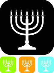 Menorah Jewish symbol vector icon