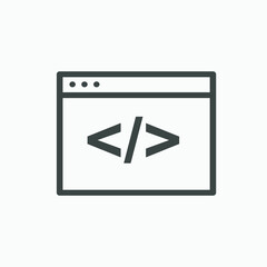 code, coding, web programming icon vector symbol isolated	