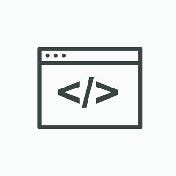 code, coding, web programming icon vector symbol isolated	