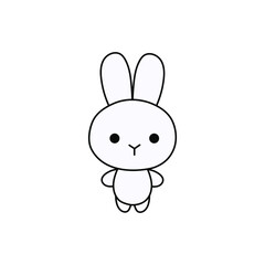 Cute little bunny vector simple illustration