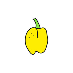 Doodle colored bell pepper.