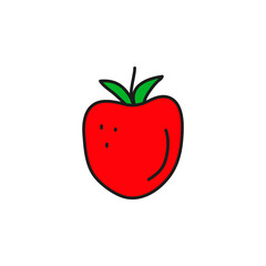 Doodle colored tomato.