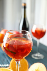 Concept of drink with Sangria, close up