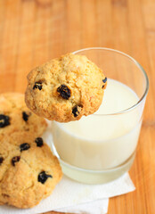 Rock cakes with glass of milk