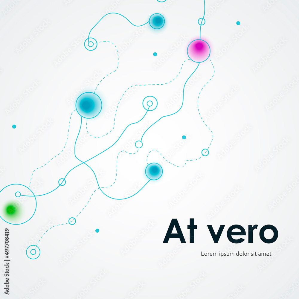 Aufkleber Abstract graphic design with connection background. Vector color illustration structure. Smooth wavy lines