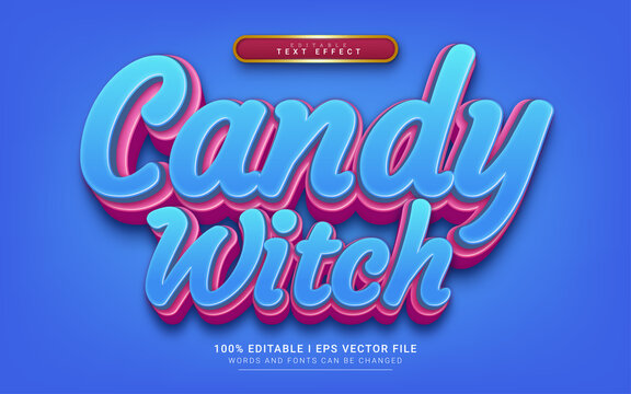 Candy Witch Cartoon 3d Style Text Effect