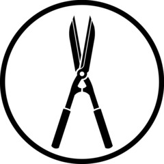 Secateurs garden scissors. Gardening tool vector icon isolated