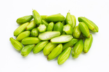 Bilimbi fruit on white background.
