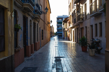 narrow street in the old town in italy