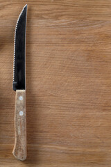 rustic knife on the wooden table