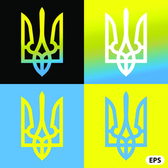 vector image of the State Emblem of Ukraine - trident made in a geometric style isolated on a white background. useful for web and graphic design, print, souvenirs for the Independence Day of Ukraine