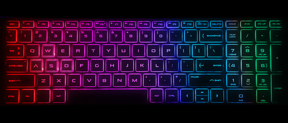 RGB Rainbow Illuminate Keyboard with Neon Backlit