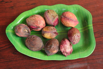 Natural Raw Almond Isolated on Wood Background