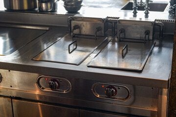 Fryer equipment in restaurant commercial kitchen