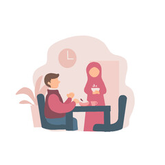 Muslim family preparing for suhoor