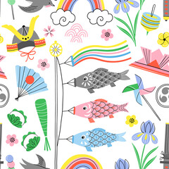 Japan Children's Day seamless pattern. Kodomo no hi - 497714832
