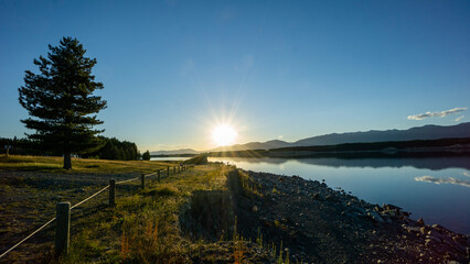 sunrise over the lake