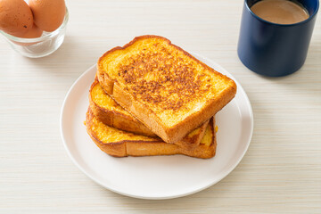 french toast on white plate