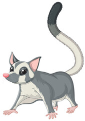 A cute cute sugar glider cartoon character