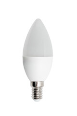 Small Candle Edison Screw E14 Base Light Bulb isolated on white background. New technology electric...