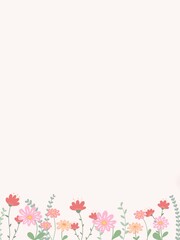 Obraz na płótnie Canvas かわいいピンクのお花の背景イラスト