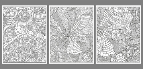 Set of abstract hand-drawn posters. Letter size.