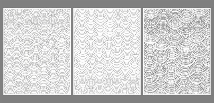 Set of abstract hand-drawn posters. Letter size.