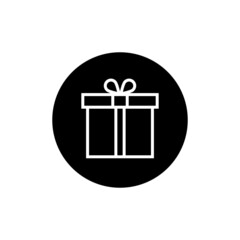 Gift icon in black round