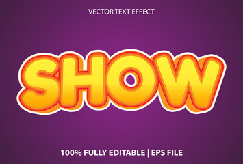 Obraz premium show text effect with orange and purple background.