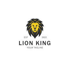 Lion head logo design template - lion face. 