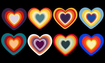 Vintage Retro Heart Shape Valentines Day