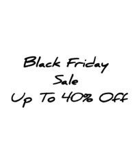 Black Friday sale upto 40 percent black sticker business icon label white background