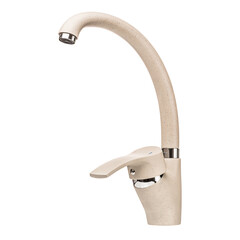 Water faucet on a white isolated background. Faucet for washbasin, kitchen, bathroom, shower.