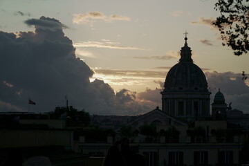 saint peter basilica with clouds