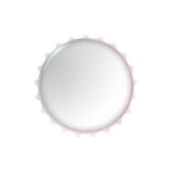 White Realistic Cap from a beer or soda Bottle, isolated. Vector.